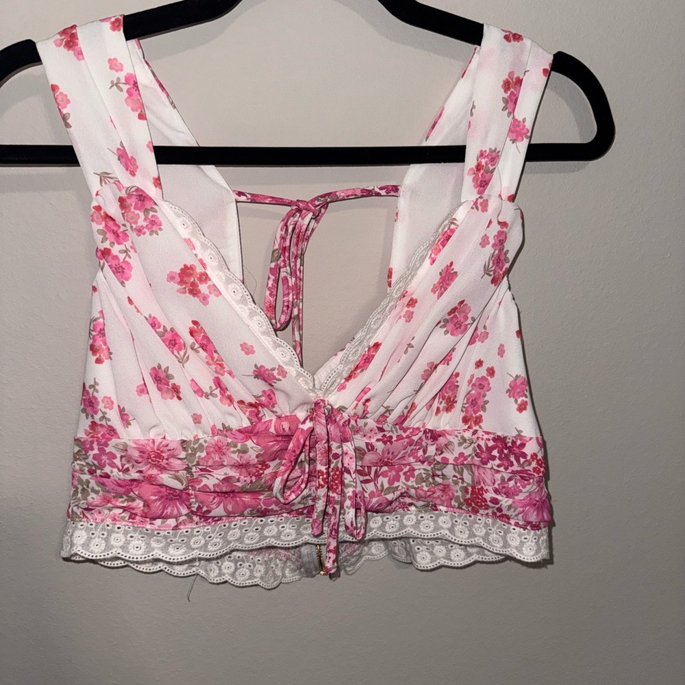 Altar'd State Pink Floral Crop Top